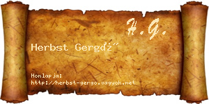 Herbst Gergő névjegykártya